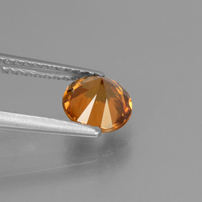 Zircone Marrone arancio naturale da 1.56 ct, Taglio rotondo, VVS-VS