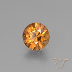 Zircone Arancio Medio naturale da 1.66 ct, Rotondo, VVS-VS