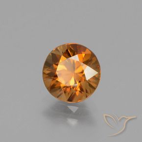 Zircone Marrone arancio naturale da 1.60 ct, Rotondo, VVS-VS