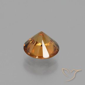 Zircone Marrone arancio naturale da 1.60 ct, Rotondo, VVS-VS
