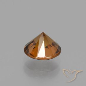 Zircone Arancione Ambra naturale da 1.67 ct, Rotondo, VVS-VS