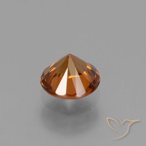 Zircone Arancio Medio naturale da 1.60 ct, Rotondo, VVS