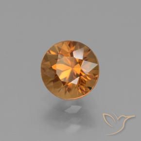 Zircone Arancio Medio naturale da 1.71 ct, Rotondo, VVS-VS