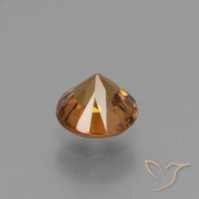 Zircone Arancio Medio naturale da 1.71 ct, Rotondo, VVS-VS