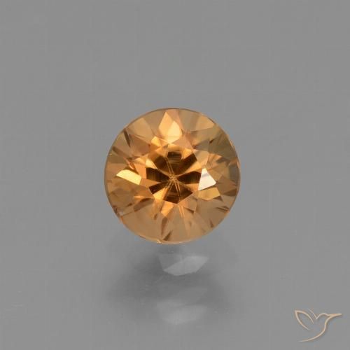1.32ct Naturale Arancio Medio Zircone, Rotondo, VVS-VS