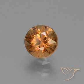 Zircone Arancio ruggine naturale da 1.50 ct, Rotondo, VVS-VS