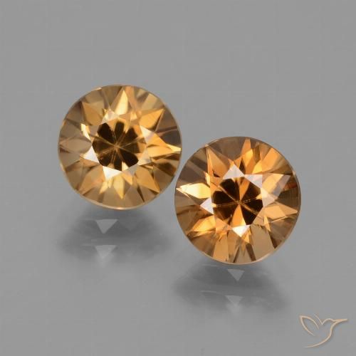 3.64ctw Naturale Arancio Medio Zircone, Rotondo, VVS