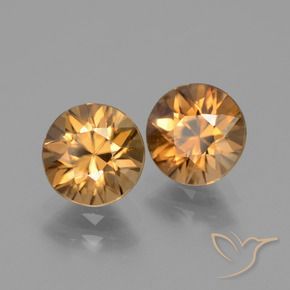 Gemme di Zircone Arancio Medio naturale da 3.64 ct, Rotondo, VVS
