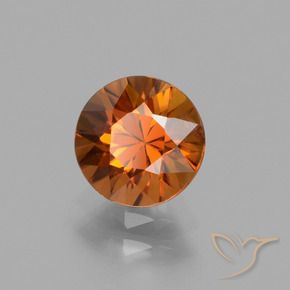Zircone Arancione scuro naturale da 1.89 ct, Rotondo, VS