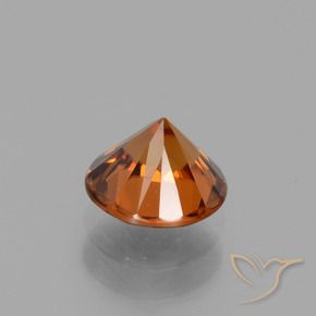 Zircone Arancio Medio naturale da 1.70 ct, Rotondo, VVS-VS