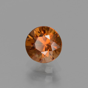 Zircone naturale arancione da 1,26 ct, taglio rotondo, VVS