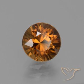 Zircone Arancio Medio naturale da 1.60 ct, Rotondo, VVS-VS