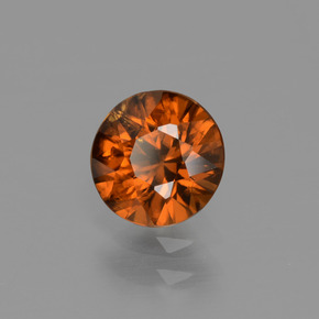 Zircone naturale arancione da 1,16 ct, taglio rotondo, VVS