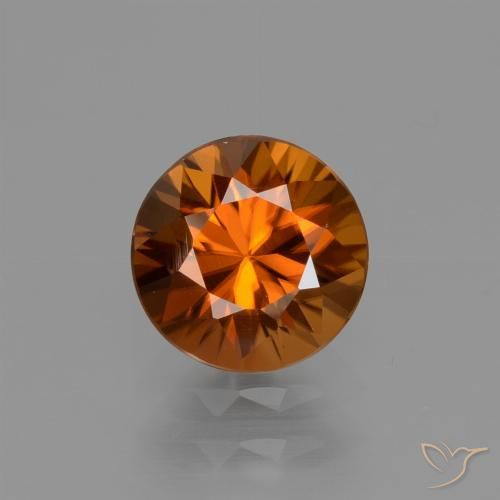 1.65ct Naturale Arancio Medio Zircone, Rotondo, VVS-VS