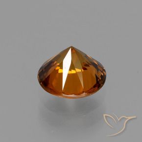 Zircone Arancio Medio naturale da 1.65 ct, Rotondo, VVS-VS