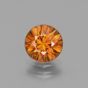 Zircone naturale arancione da 2,41 ct, taglio rotondo, VVS