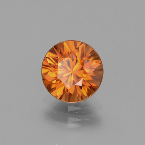 Zircone naturale arancione da 2,41 ct, taglio rotondo, VVS