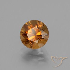 Zircone Arancione scuro naturale da 2.35 ct, Rotondo, VVS
