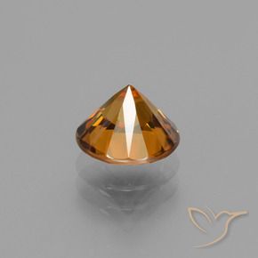 Zircone Arancione scuro naturale da 2.35 ct, Rotondo, VVS