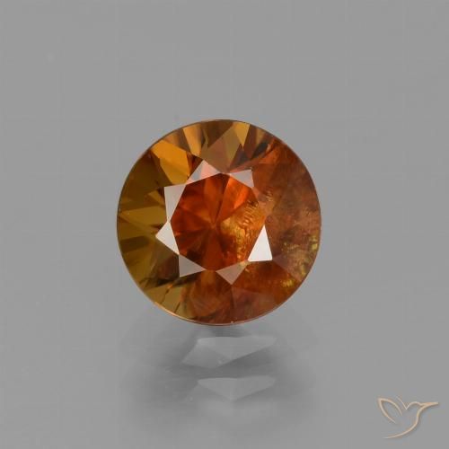 2.12ct Naturale Arancione scuro Zircone, Rotondo, VS-SI