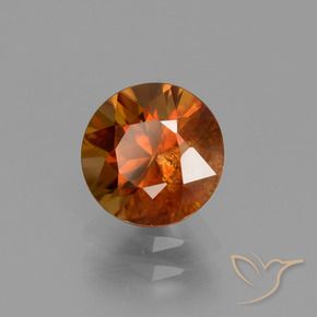 Zircone Arancione scuro naturale da 2.12 ct, Rotondo, VS-SI