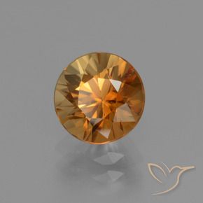 Zircone Arancio Medio naturale da 2.16 ct, Rotondo, VVS