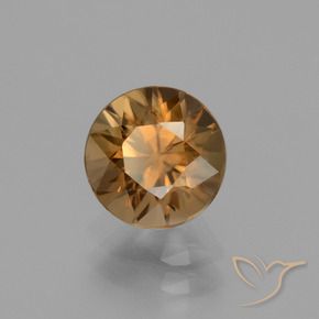 Zircone Arancio Medio naturale da 2.15 ct, Rotondo, VVS