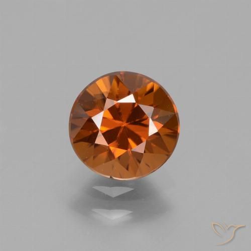 1.72ct Naturale Arancio giallastro Zircone, Rotondo, VVS-VS