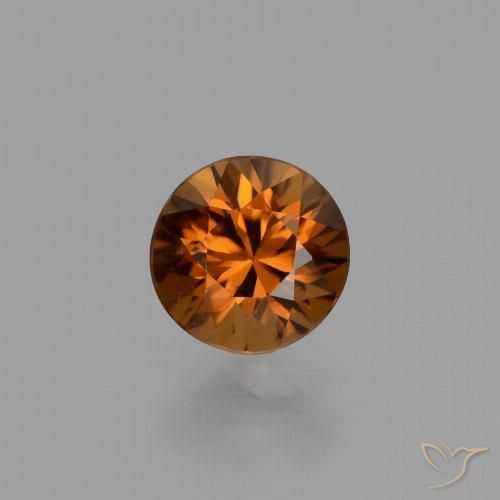1.43ct Naturale Arancio brunastro intenso Zircone, Rotondo, VVS-VS