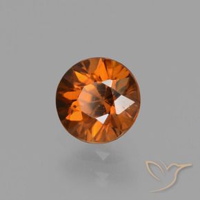 Zircone Arancione Ambra naturale da 1.19 ct, Rotondo, VVS-VS