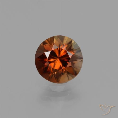 1.19ct Naturale Arancio scuro rossastro Zircone, Rotondo, VVS-VS