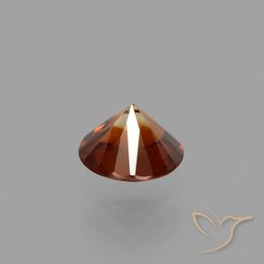 Zircone Arancio scuro rossastro naturale da 1.19 ct, Rotondo, VVS-VS