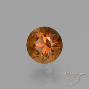 Zircone Arancio medio-scuro naturale da 1.38 ct, Rotondo, VVS-VS
