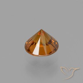 Zircone Arancio medio-scuro naturale da 1.38 ct, Rotondo, VVS-VS