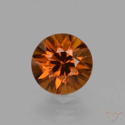 1.54ct Naturale Arancione scuro Zircone, Rotondo, VVS-VS