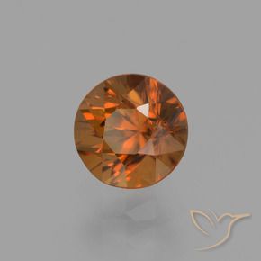 Zircone Arancio medio-scuro naturale da 1.43 ct, Rotondo, VVS-VS
