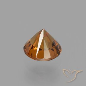 Zircone Arancio medio-scuro naturale da 1.43 ct, Rotondo, VVS-VS