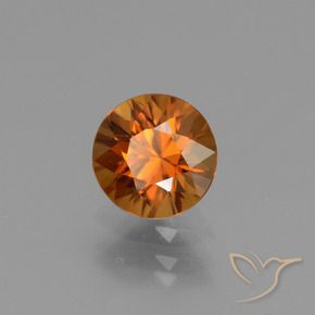 Zircone Arancio Medio naturale da 1.32 ct, Rotondo, VVS-VS