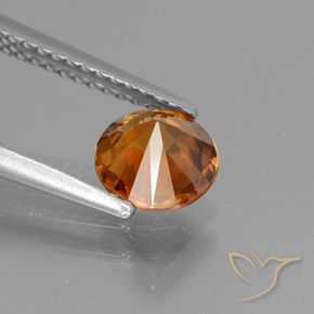 Zircone Arancio Medio naturale da 1.32 ct, Rotondo, VVS-VS