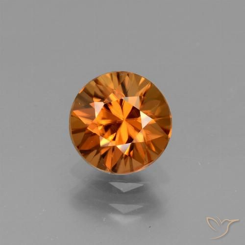 1.59ct Naturale Arancione scuro Zircone, Rotondo, VVS-VS