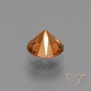 Zircone Arancione scuro naturale da 1.59 ct, Rotondo, VVS-VS