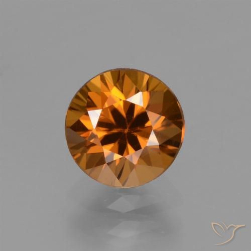 1.75ct Naturale Arancio medio-scuro Zircone, Rotondo, VVS