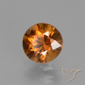 Zircone Arancio medio-scuro naturale da 1.75 ct, Rotondo, VVS