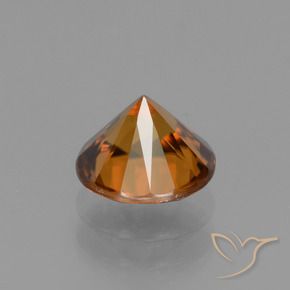 Zircone Arancio medio-scuro naturale da 1.75 ct, Rotondo, VVS