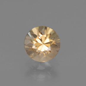 Zircone naturale oro da 1,25 ct, taglio rotondo, VVS