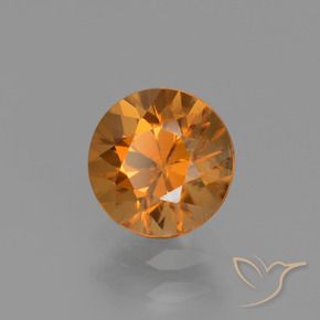 Zircone Arancione scuro naturale da 1.66 ct, Rotondo, VVS-VS