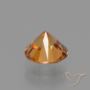 Zircone Arancione scuro naturale da 1.66 ct, Rotondo, VVS-VS