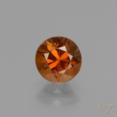 1.61ct Naturale Arancione scuro Zircone, Rotondo, VVS-VS