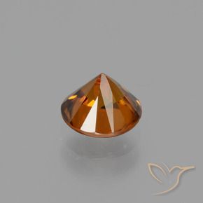 Zircone Arancione scuro naturale da 1.61 ct, Rotondo, VVS-VS