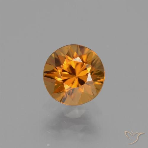 1.10ct Naturale Marrone arancio Zircone, Rotondo, VVS-VS